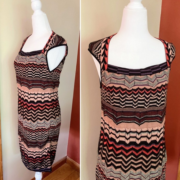 Missoni Multicolor Zigzag Knit Dress Size 8 - Picture 3 of 11